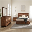 Pemberly Row 4-Piece Queen Live Edge Bedroom Set in Smoky Walnut Brown