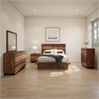 Pemberly Row 5-Piece Queen Live Edge Bedroom Set in Smoky Walnut Brown