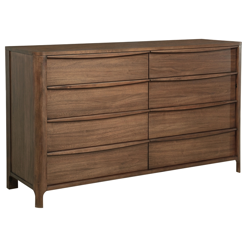 Pemberly Row 4-Piece Queen Set with Beige Upholstery in Walnut Brown