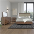 Pemberly Row 4-Piece Queen Set with Beige Upholstery in Walnut Brown