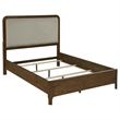 Pemberly Row 4-Piece Queen Set with Beige Upholstery in Walnut Brown