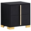 Pemberly Row 4-Piece Queen LED Bedroom Set with Gold Accents in Black