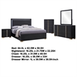 Pemberly Row 5-Piece Queen LED Bedroom Set with Gold Accents in Black