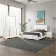 Pemberly Row 4-Piece Queen LED Bedroom Set with Gold Accents in White