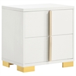 Pemberly Row 5-Piece Queen LED Bedroom Set with Gold Accents in White