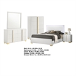 Pemberly Row 5-Piece Queen LED Bedroom Set with Gold Accents in White