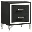 Pemberly Row 4-Piece Queen Bedroom Set with Gray Velvet Wingback in Black