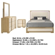Pemberly Row 4-Piece Queen LED Bedroom Set in Natural Brown and White