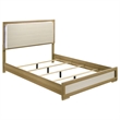 Pemberly Row 5-Piece Queen LED Bedroom Set in Natural Brown and White