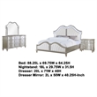 Pemberly Row 4-Piece Queen Bedroom Set with Ivory Tufted Bed in Silver Oak