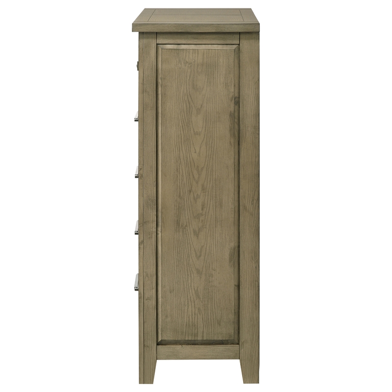 Pemberly Row 5-Drawer Rustic Wood Bedroom Chest in Vineyard Oak Brown