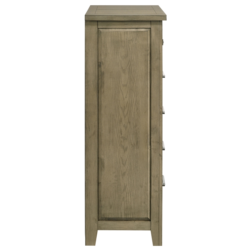 Pemberly Row 5-Drawer Rustic Wood Bedroom Chest in Vineyard Oak Brown