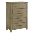 Pemberly Row 5-Drawer Rustic Wood Bedroom Chest in Vineyard Oak Brown