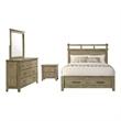 Pemberly Row 4-Piece Eastern King Storage Bedroom Set in Vineyard Oak Brown