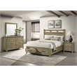 Pemberly Row 4-Piece Queen Storage Bedroom Set in Vineyard Oak Brown