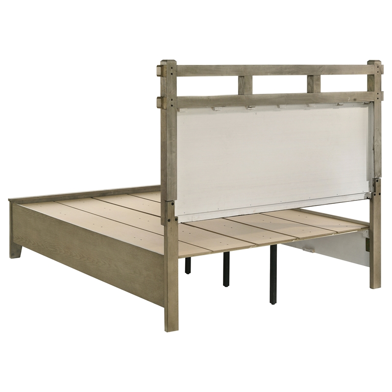 Pemberly Row 4-Piece Queen Storage Bedroom Set in Vineyard Oak Brown