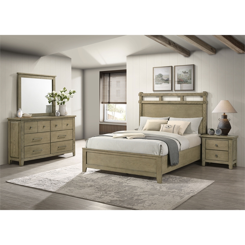 Pemberly Row 4-Piece Eastern King Bedroom Set in Vineyard Oak Brown