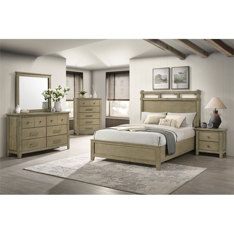 Pemberly Row 5-Piece Queen Bedroom Set in Vineyard Oak Brown