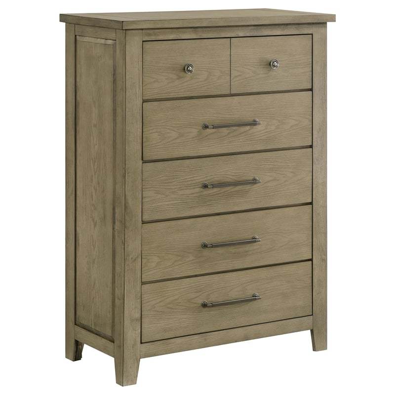 Pemberly Row 5-Piece Queen Bedroom Set in Vineyard Oak Brown