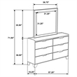 Pemberly Row 6-Drawer Bedroom Dresser with Mirror in Medium Oak Brown