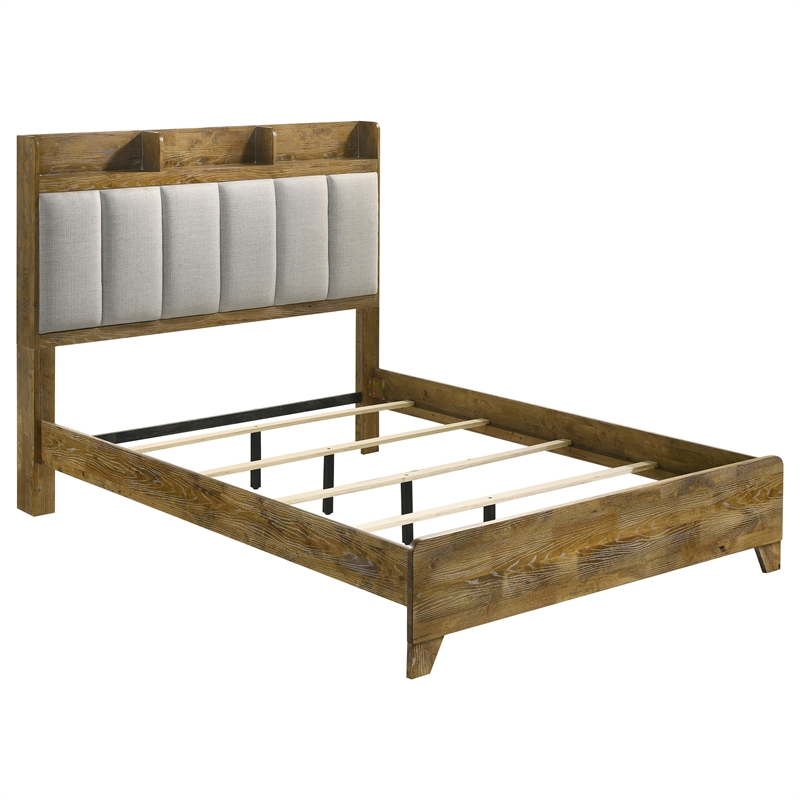 Pemberly Row 5-Piece Eastern King Bedroom Set in Medium Oak Brown