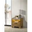 Pemberly Row 1-Drawer LED Nightstand Bedside Table in Medium Oak