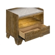 Pemberly Row 1-Drawer LED Nightstand Bedside Table in Medium Oak