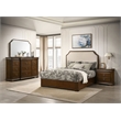 Pemberly Row 4-Piece Queen Bedroom Set in Brown Cherry and Cream