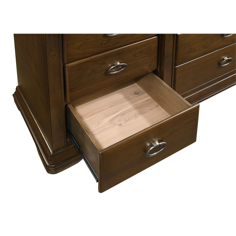 Pemberly Row 4-Piece Queen Bedroom Set in Brown Cherry and Cream