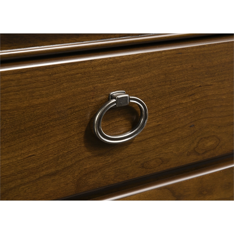 Pemberly Row 4-Piece Queen Bedroom Set in Brown Cherry and Cream