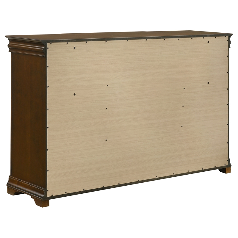Pemberly Row 4-Piece Queen Bedroom Set in Brown Cherry and Cream