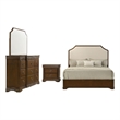 Pemberly Row 4-Piece Queen Bedroom Set in Brown Cherry and Cream