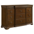 Pemberly Row 5-Piece Queen Bedroom Set in Brown Cherry and Cream