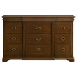 Pemberly Row 11-Drawer Bedroom Dresser Cabinet in Brown Cherry