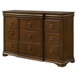 Pemberly Row 11-Drawer Bedroom Dresser Cabinet in Brown Cherry