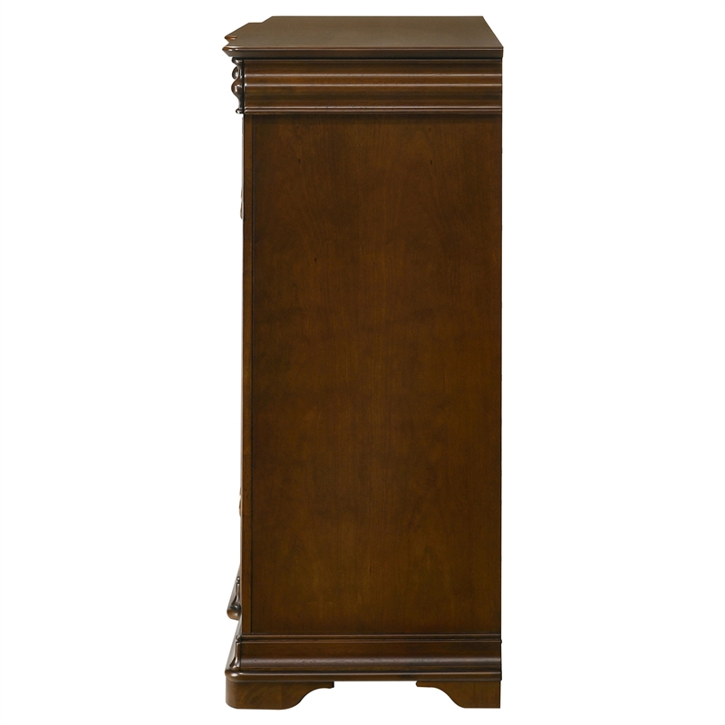 Pemberly Row 11-Drawer Bedroom Dresser Cabinet in Brown Cherry