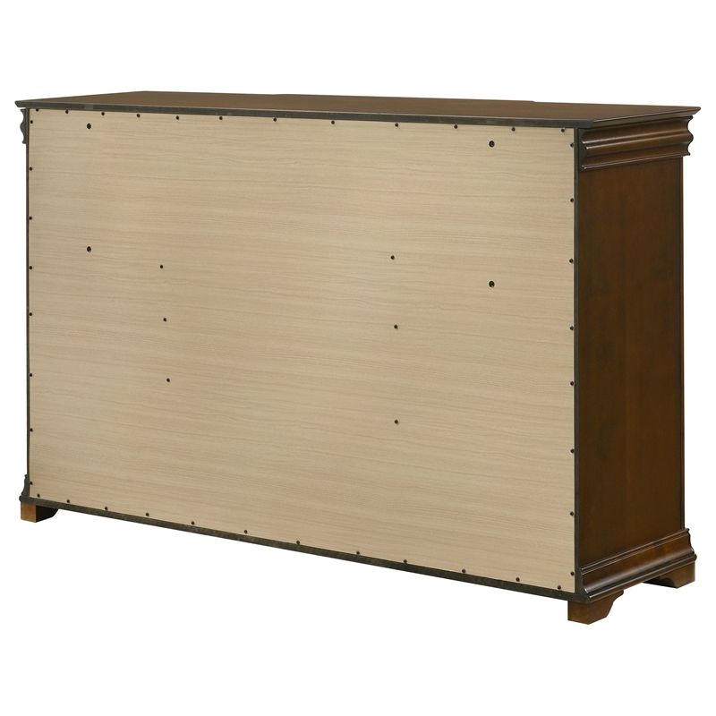 Pemberly Row 11-Drawer Bedroom Dresser Cabinet in Brown Cherry