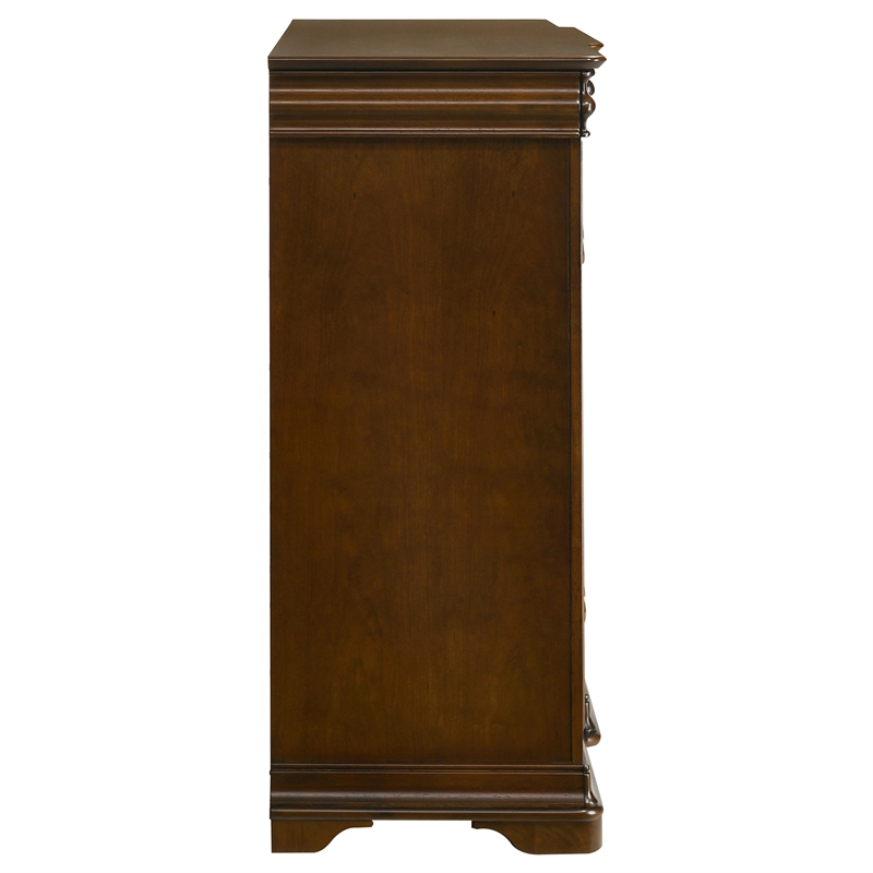 Pemberly Row 11-Drawer Bedroom Dresser Cabinet in Brown Cherry