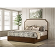 Pemberly Row Traditional Eastern King Panel Bed in Cream and Brown Cherry