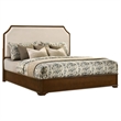 Pemberly Row Traditional Eastern King Panel Bed in Cream and Brown Cherry