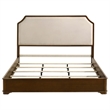 Pemberly Row Traditional Eastern King Panel Bed in Cream and Brown Cherry