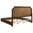 Pemberly Row Traditional Eastern King Panel Bed in Cream and Brown Cherry