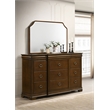 Pemberly Row 11-Drawer Bedroom Dresser with Mirror in Brown Cherry