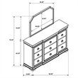 Pemberly Row 11-Drawer Bedroom Dresser with Mirror in Brown Cherry