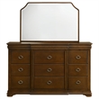 Pemberly Row 11-Drawer Bedroom Dresser with Mirror in Brown Cherry