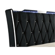Pemberly Row 4-Piece Velvet Eastern King Fireplace LED Bedroom Set in Black