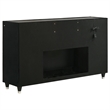 Pemberly Row 4-Piece Velvet Eastern King Fireplace LED Bedroom Set in Black