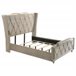 Pemberly Row 5-Piece Velvet Queen Bedroom Set in Ivory and Camel