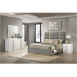 Pemberly Row 4-Piece Upholstered Queen Bedroom Set in Gray and White