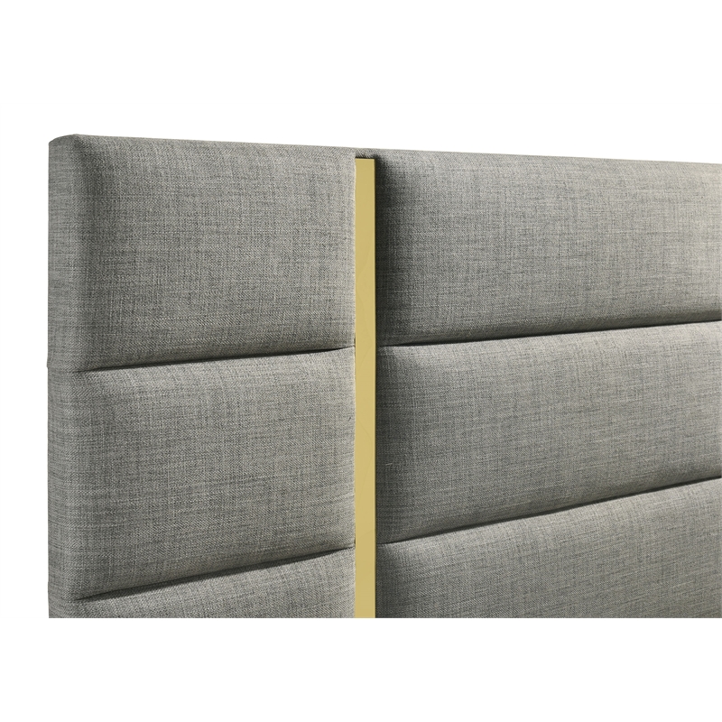Pemberly Row 4-Piece Upholstered Queen Bedroom Set in Gray and White